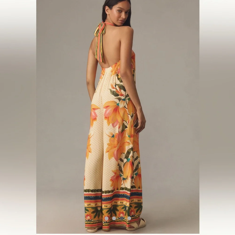 NWT Floral Halter Jumpsuit - Picture 2 of 10